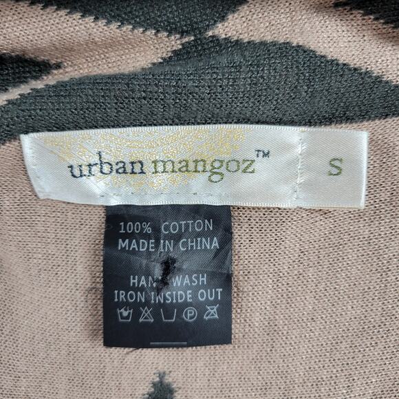 Urban Mangoz Duster Cardigan Womens Small Tan Gray Aztec Southwest Boho Sweater - Picture 4 of 14